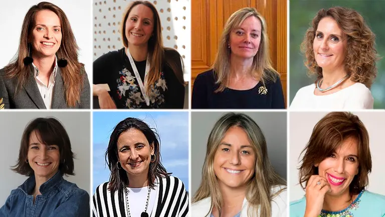Las ocho exalumnas de la Universidad de Navarra que han sido incluidas en el ránking Top 100 mujeres más influyentes de España UNAV