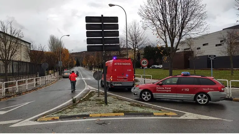 Atropello de un hombre y una mujer en Burlada POLICÍA FORAL