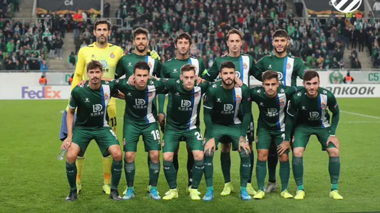 Equipo titular del Español ante el Ferencvaros en Hungría. @RCDEspanyol.