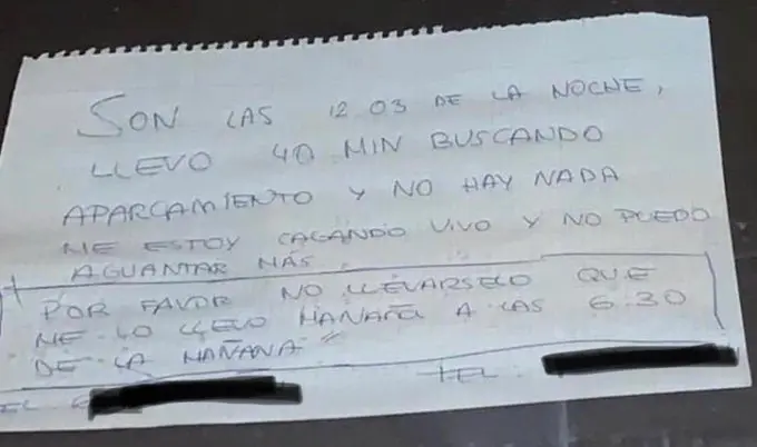 La excusa que ha puesto un joven para que no le multen.