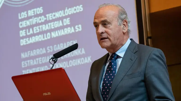Esteban Morrás, durante la jornada tecnológica celebrada en Navarra CEDIDA