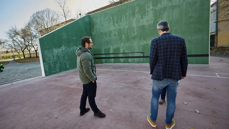 Nuevo frontón municipal construido en el Grupo Urdánoz del barrio de Echavacoiz de Pamplona. IÑIGO ALZUGARAY