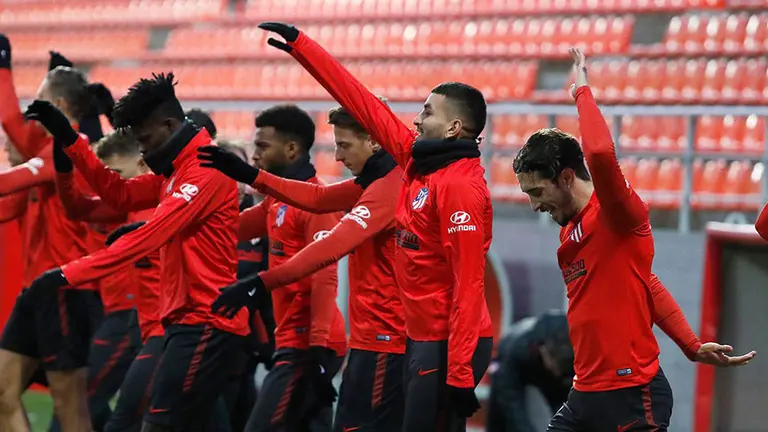 Entrenamiento del Atlético de Madrid antes de recibir a Osasuna. @Atleti.