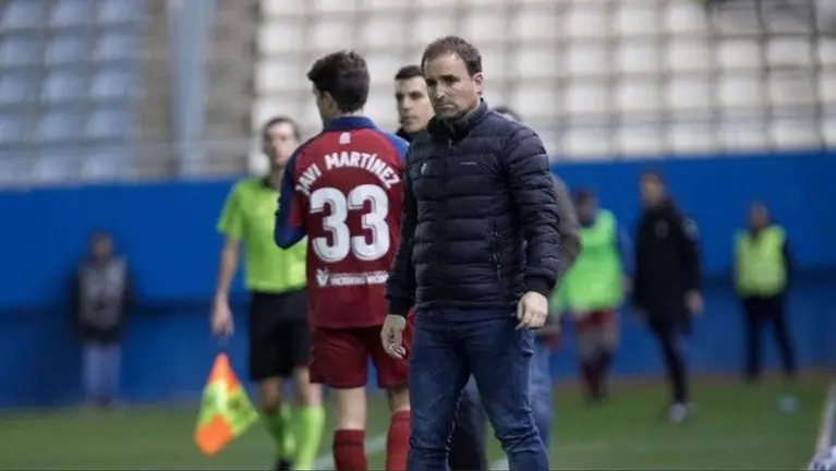 El ténico de Osasuna Jagoba Arrasate durante el partido contra Lorca Deportiva OSASUNA