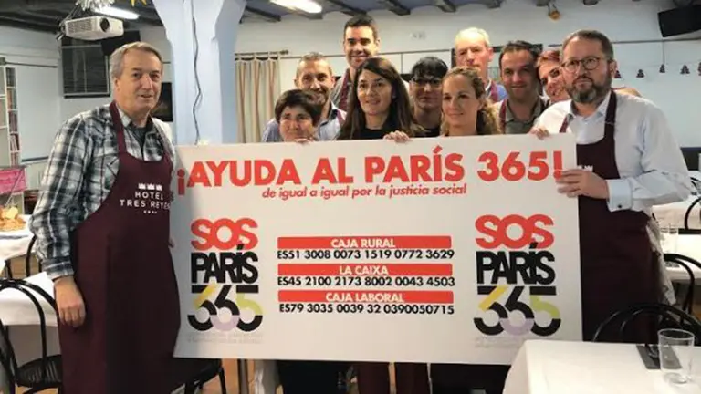 Personal del hotel Tres Reyes, en el comedor París 365 de Pamplona CEDIDA