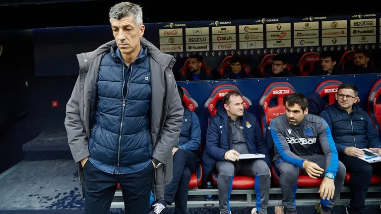 Imanol Alguacil en el partido de La Liga Santander entre Osasuna y Real Sociedad disputado en el estadio de El Sadar. IÑIGO ALZUGARAY