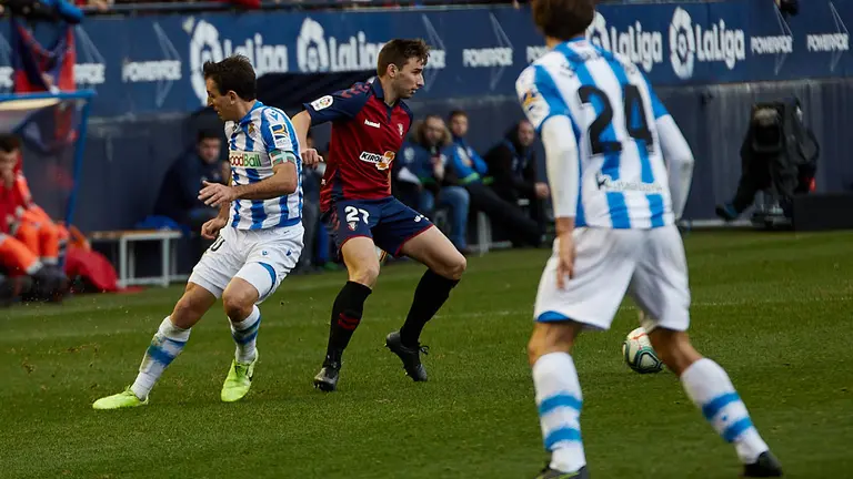 Partido de La Liga Santander entre Osasuna y Real Sociedad disputado en el estadio de El Sadar. IÑIGO ALZUGARAY
