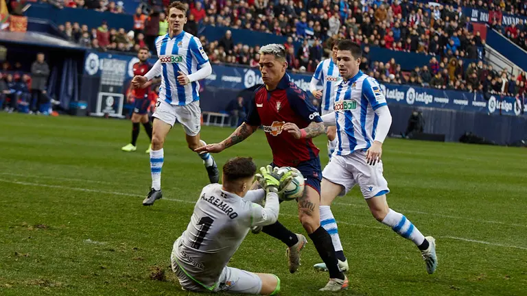 Partido de La Liga Santander entre Osasuna y Real Sociedad disputado en el estadio de El Sadar. IÑIGO ALZUGARAY