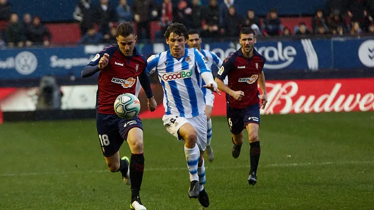 Partido de La Liga Santander entre Osasuna y Real Sociedad disputado en el estadio de El Sadar. IÑIGO ALZUGARAY