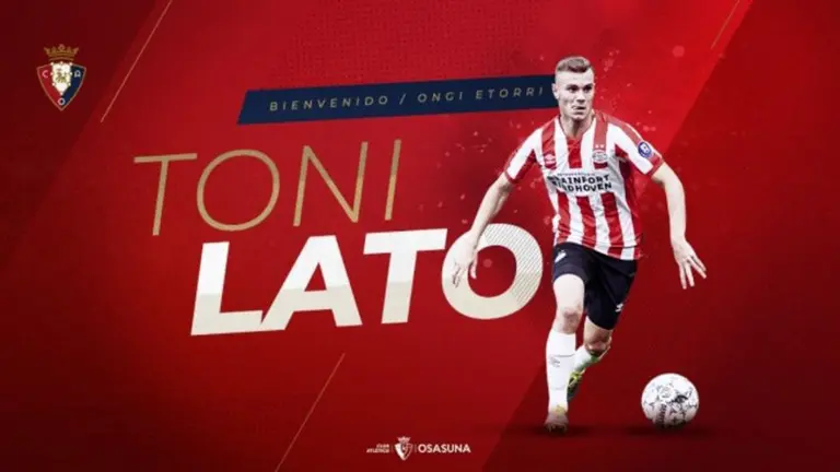 Imagen de presentación de Toni Lato como jugador rojillo OSASUNA