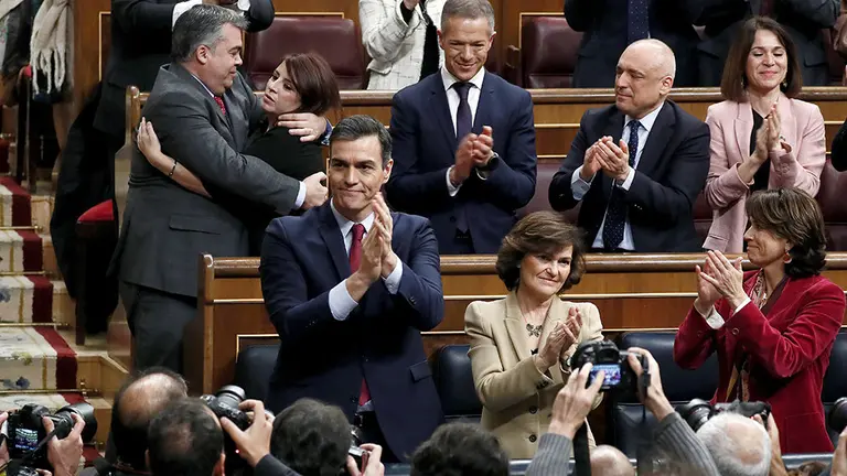 Pedro Sánchez, quien logró este martes la confianza del Congreso para un nuevo mandato como presidente del Gobierno. EFE