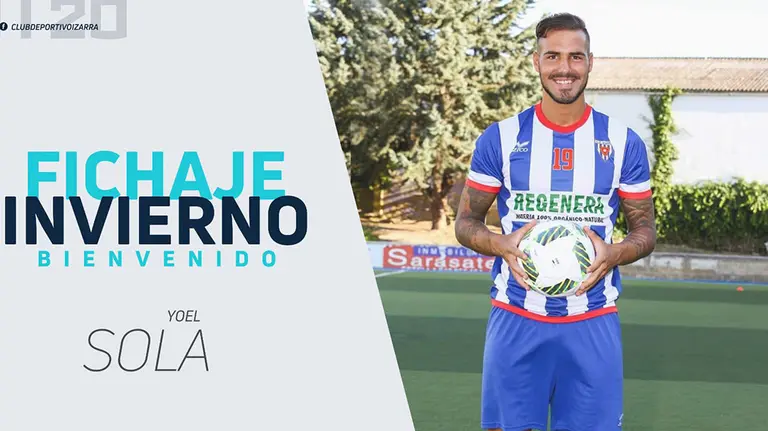 Yoel Sola es el tercer refuerzo de invierno para el equipo de Estella. Web CD Izarra.