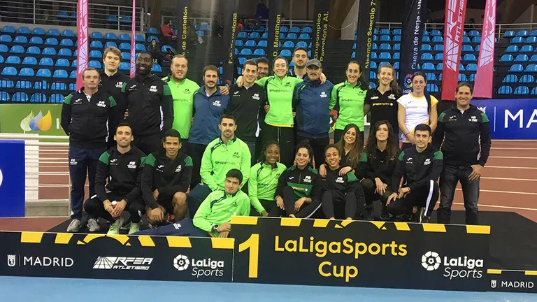 Atletas del club Pamplona Atlético en Madrid. Cedida.