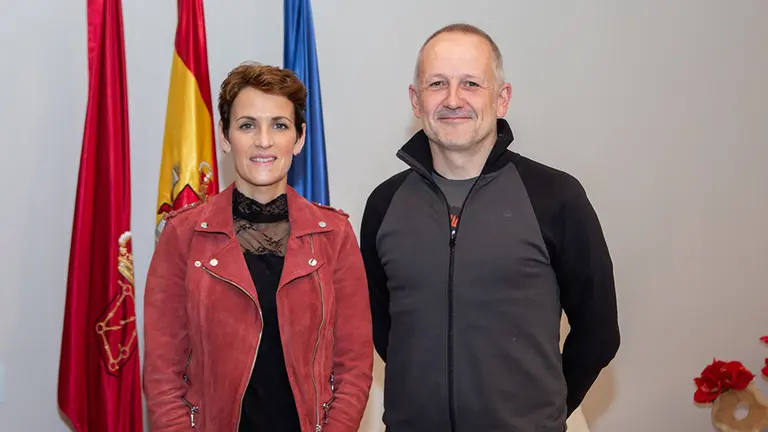 La presidenta del Gobierno de Navarra, María Chivite, y el presidente de la Mancomunidad de la Comarca de Pamplona, David Campión. CEDIDA