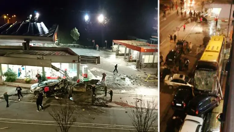 Accidente de tráfico en Estella con un coche y un autobús implicados. NAVARRA.COM