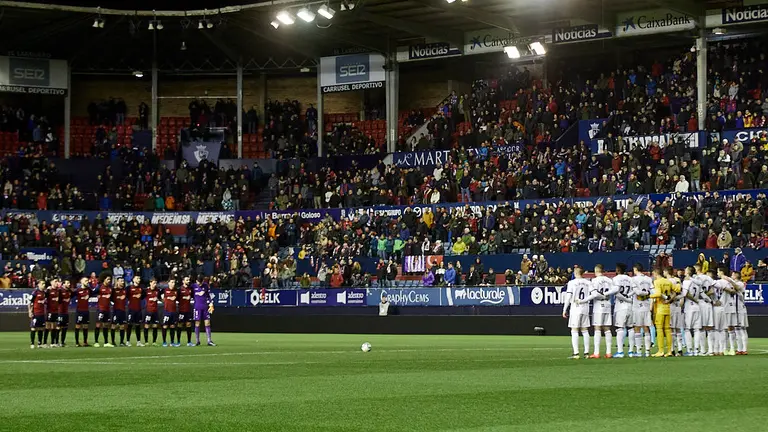 Partido de La Liga Santander entre Osasuna y Real Valladolid disputado en el estadio de El Sadar. IÑIGO ALZUGARAY