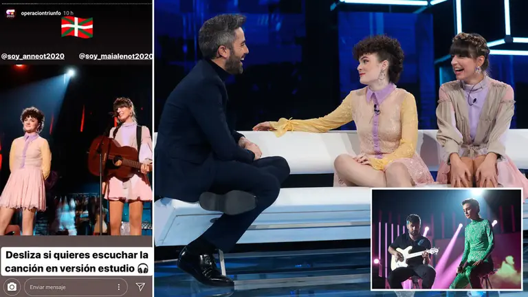 Varios de los momentos de las navarra en la gala 2 de Operación Triunfo. TVE