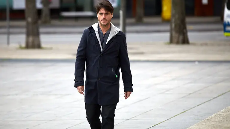 El expresidente de la Fundación de Osasuna, Diego Maquirriain, acude al juicio por el &#39;Caso Osasuna&#39; en el Palacio de Justicia de Pamplona. IÑIGO ALZUGARAY