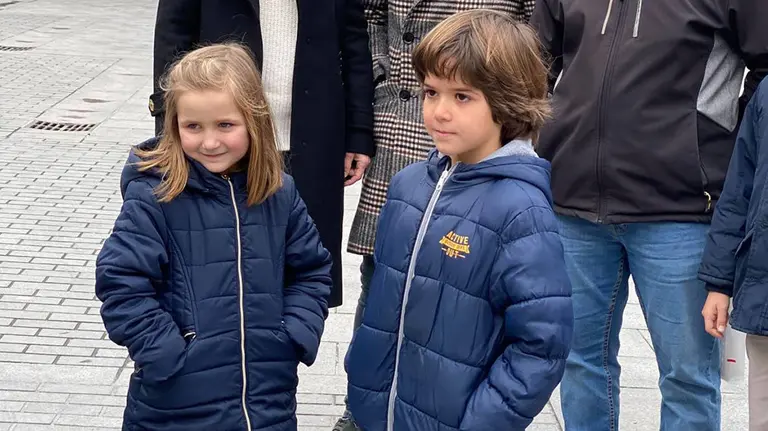 Los niños que serán Ángel de Tudela este año 2020 y el próximo 2021, Aimar Sánchez y Haizea Maisterra (2) JESÚS MARQUINA
