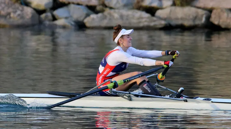 La navarra Uxue Urra en pleno esfuerzo. Cedida.