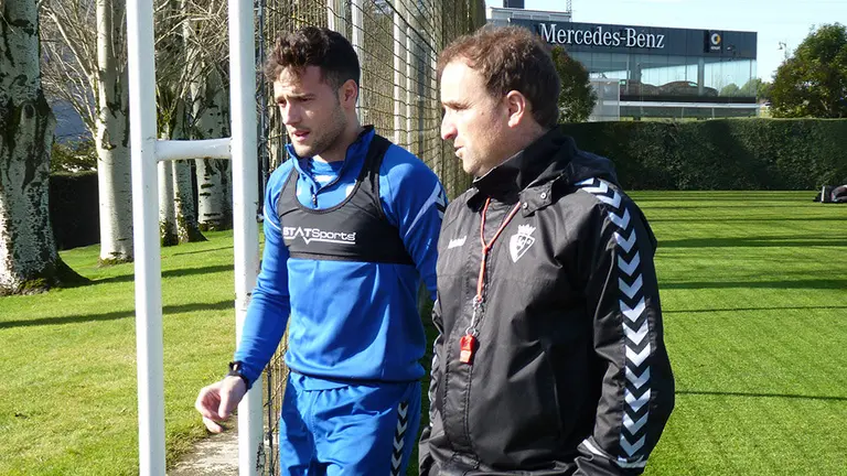 José Arnaiz junto a Jagoba Arrasate en Tajonar. Navarra.com