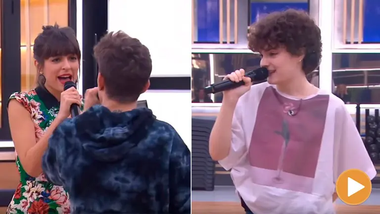 Las navarras Maialen y Anne durante sus respectivos pases de micros antes de la tercera gala de Operación Triunfo YOUTUBE OT (PLAYER)