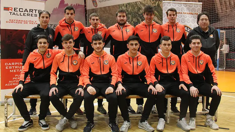Equipo Ribera Navarra de la tercera división de fútbol sala. Cedida.