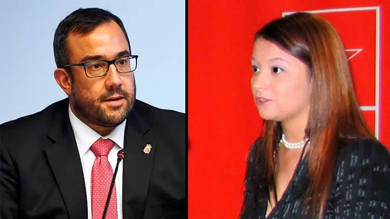 El vicepresidente Javier Remírez y su mujer, Erika Pérez Soria ARCHIVO