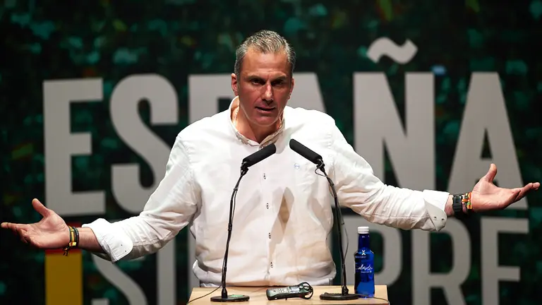 Acto político de Vox con Javier Ortega Smith en el que se presentará a su nuevo equipo en Navarra, presidido por Emilio Jiménez Román. MIGUEL OSÉS