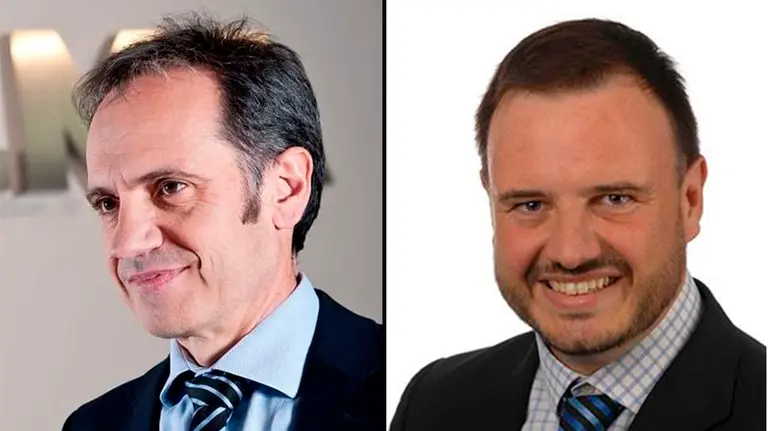 Los dos nuevos directores generales del grupo Azkoyen, Juan Jesús Alberdi y Jorge Pons CEDIDA