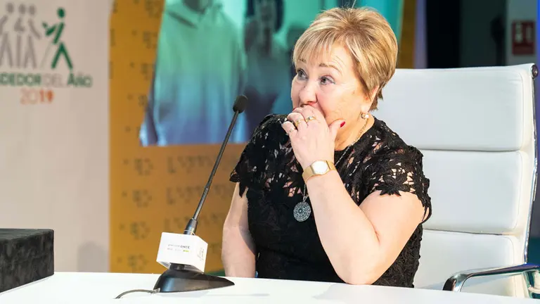 Luisa, vendedora con discapacidad, se dedica a la venta de productos de juego de la ONCE desde hace 8 años. CEDIDA