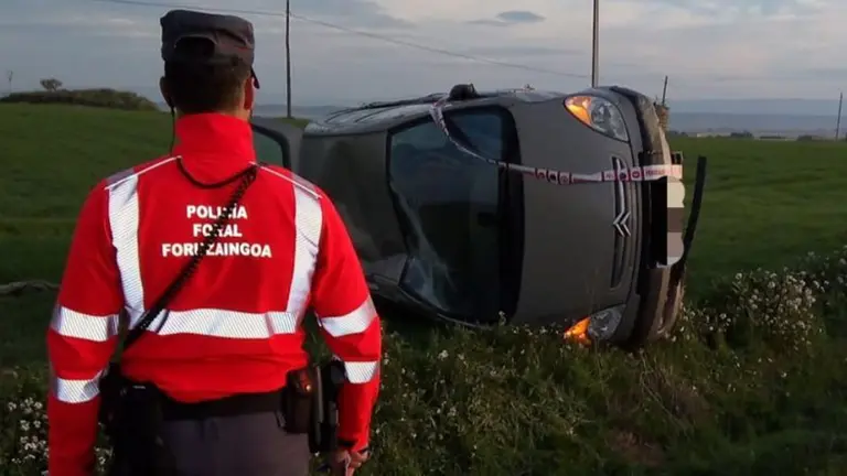 Accidente de tráfico ocurrido en Murillo el Cuende POLICÍA FORAL