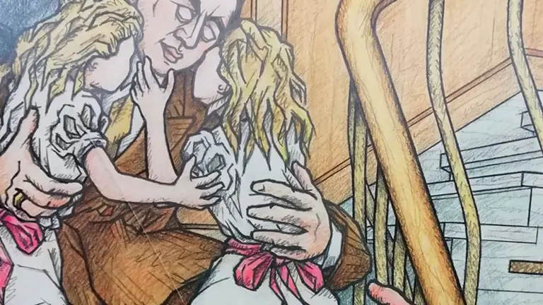 El cuadro rajado del pintor navarro José Ramón Urtasun. RADIO SALOBREÑA