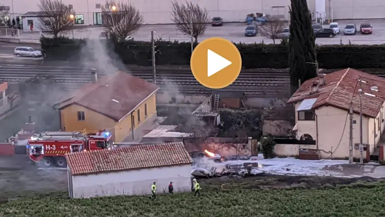 Imagen de la aeronave que se ha estrellado en el polígono Mocholi de Noáin_.