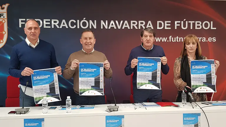 Presentación del torneo de fútbol en la sede de la Federación Navarra. Cedida.