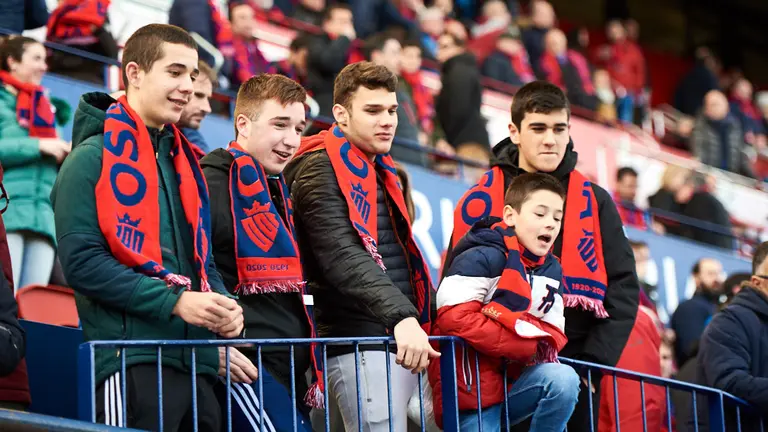 La grada de Osasuna durante el partido contra el Espanyol. Miguel Osés