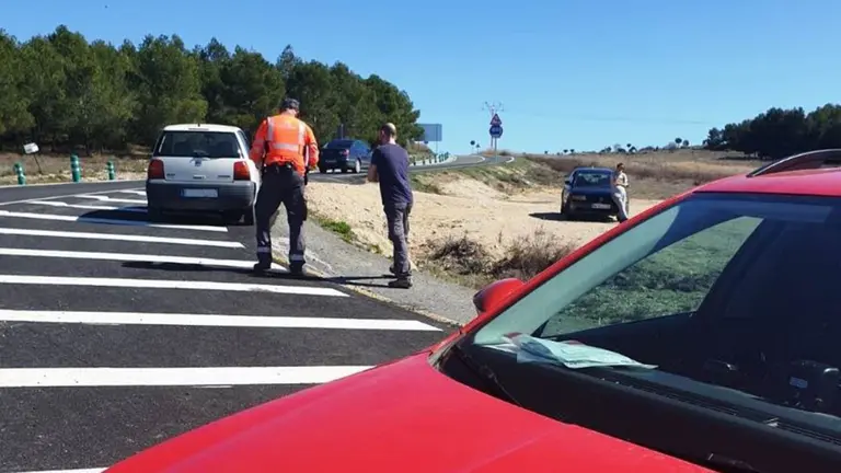 Control de la Policía Foral en la NA-624 en Peralta. POLICÍA FORAL