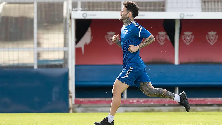 Rubén García en plena carrera en Tajonar CA Osasuna.