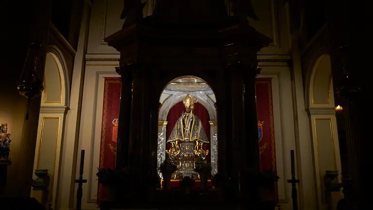 La Capilla de San Fermín permanece abierta durante la crisis del coronavirus. PABLO LASAOSA