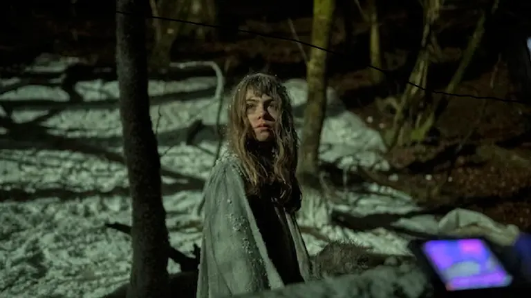 Momento del rodaje de Todas las Lunas que se estaba realizando en Navarra, entre otro lugares. CEDIDA