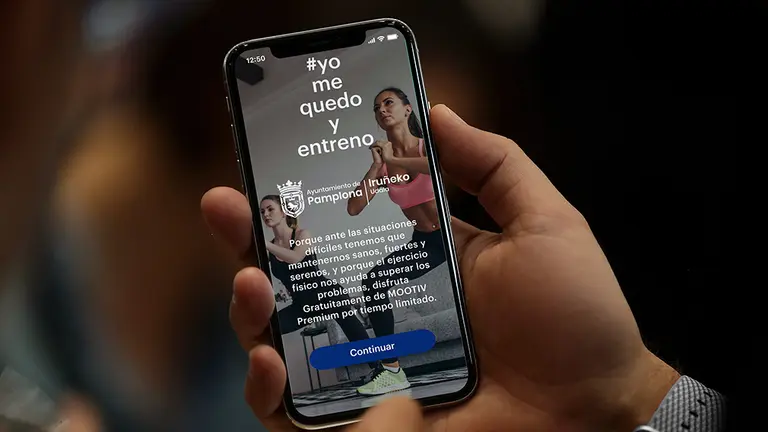 Imagen de la aplicación deportiva del Ayuntamiento de Pamplona. Cedida.