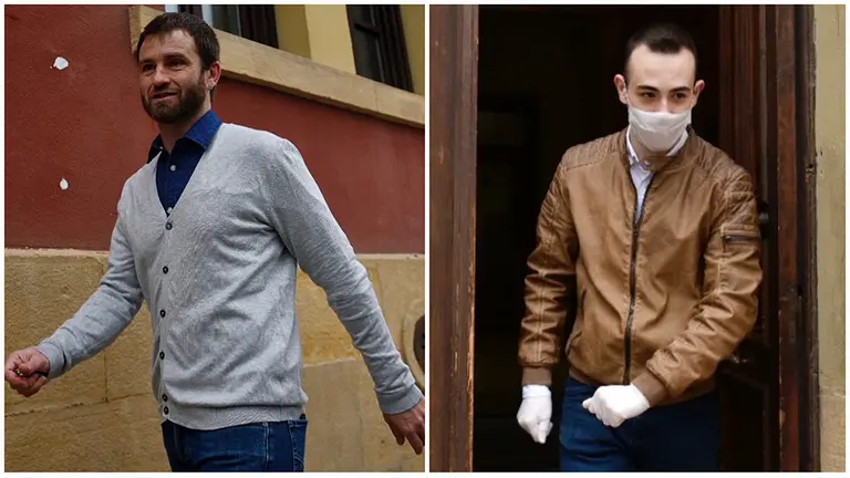 Koldo Leoz y Jorge Crespo, los dos políticos que se han repartido el sillón de alcaldía en Estella. PABLO LASAOSA