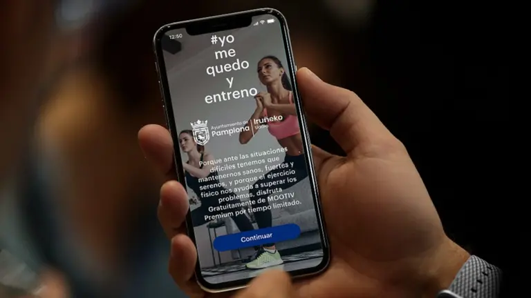 Imagen promocional de la app Mootiv-Entrenador personal que firmó un convenio con el Ayuntamiento de Pamplona. CEDIDA