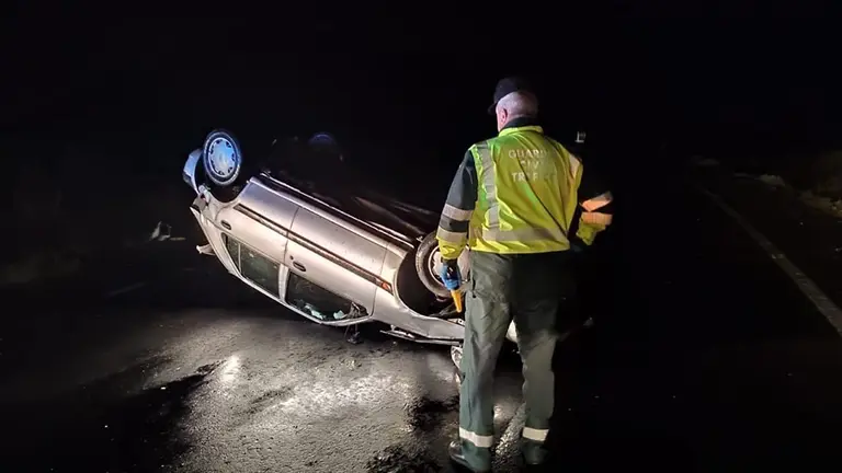 Imagen del accidente ocurrido en el término municipal de Fitero. GUARDIA CIVIL DE NAVARRA