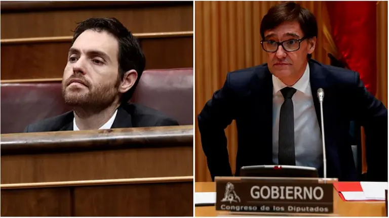 Sergio sayas y el ministro  Salvador Illa, en el Congreso de los Diputados.