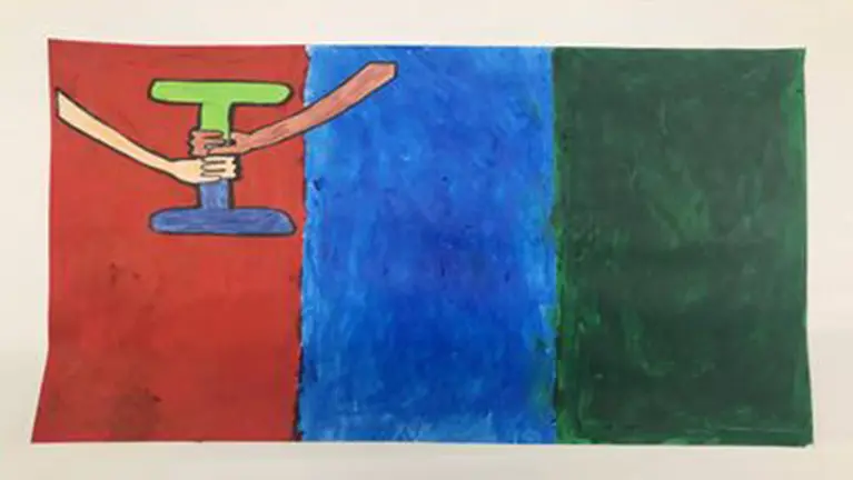 Bandera de la igualdad. premio de la categoría A para el colegio Irabia-Izaga en el concurso de la ONCE. Cedida.