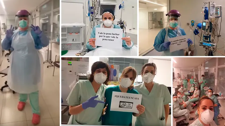 Imágenes del vídeo elaborado por personal sanitario de las UCI del CHN