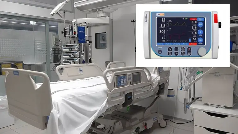 Respirador comprado en Turquía por Navarra, en una imagen de una UCI navarra