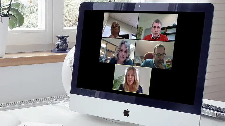 Video conferencia para hablar de los nuevos retos del sector agroalimentario. Cedida.