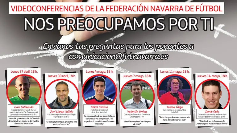 Imagen del cartel sobre las videoconferencias que organiza la FNF. Cedida.
